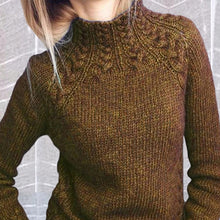 Laden Sie das Bild in den Galerie-Viewer, Damen Einfarbiger, strukturierter Pullover