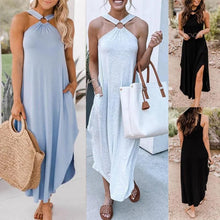 Laden Sie das Bild in den Galerie-Viewer, Damen langes Kleid mit Neckholder
