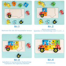 Laden Sie das Bild in den Galerie-Viewer, Pädagogisches 3D-Holzpuzzle für Kinder