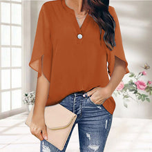 Laden Sie das Bild in den Galerie-Viewer, Einfarbige Elegante Sommerbluse Aus Chiffon