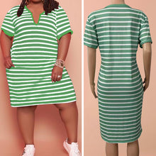 Laden Sie das Bild in den Galerie-Viewer, Sommerkleid mit V-Ausschnitt für Damen