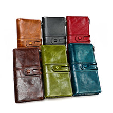 Laden Sie das Bild in den Galerie-Viewer, Multifunktionale Lange Geldbörse aus Leder