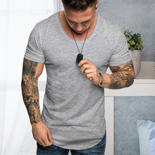 Laden Sie das Bild in den Galerie-Viewer, Einfarbiges Lässiges Kurzärmeliges T-Shirt für Herren