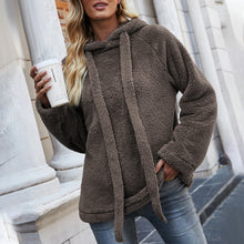 Laden Sie das Bild in den Galerie-Viewer, Einfarbiges Verdicktes Kapuzen-Sweatshirt