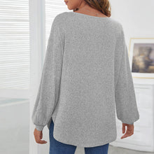 Laden Sie das Bild in den Galerie-Viewer, Lockeres Lässiges T-Shirt mit Ballonärmeln und Rundhalsausschnitt