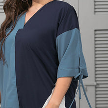 Laden Sie das Bild in den Galerie-Viewer, Geometrisches T-Shirt mit mittellangen Ärmeln