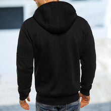 Laden Sie das Bild in den Galerie-Viewer, Kapuzen-Fleece-Sweatshirt mit durchgehendem Reißverschluss für Herren