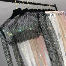 Laden Sie das Bild in den Galerie-Viewer, Französischer Netz-Sonnenschal mit Diamanten