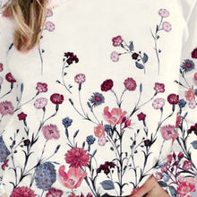 Laden Sie das Bild in den Galerie-Viewer, Rundhals-Sweatshirt mit Blumenmuster