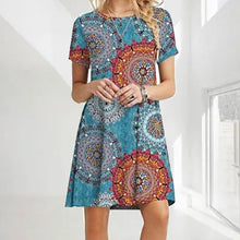 Laden Sie das Bild in den Galerie-Viewer, Damen Sommerkleid mit Print