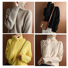Laden Sie das Bild in den Galerie-Viewer, Damen Rollkragen Strickpullover