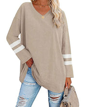 Laden Sie das Bild in den Galerie-Viewer, Gestreiftes Kontrast-Langarm-T-Shirt