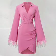 Laden Sie das Bild in den Galerie-Viewer, Modisches Kleid mit Fransenärmeln für Damen
