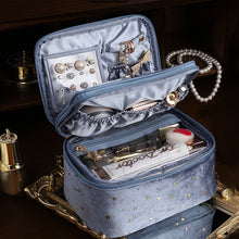 Laden Sie das Bild in den Galerie-Viewer, Kosmetiktasche aus Samt mit großem Fassungsvermögen+Waschtasche