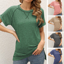 Laden Sie das Bild in den Galerie-Viewer, Lässiges lockeres kurzärmliges T-Shirt für Damen