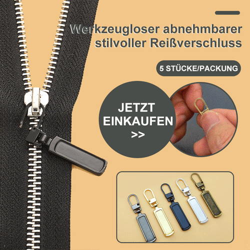 Werkzeugloser Abnehmbarer Stilvoller Reißverschluss