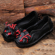 Laden Sie das Bild in den Galerie-Viewer, Blumen-Lederschuhe aus PU-Leder im ethnischen Stil