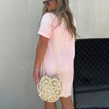 Laden Sie das Bild in den Galerie-Viewer, Jeanskleid mit Fransensaum