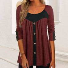 Laden Sie das Bild in den Galerie-Viewer, Langarm-Stretch-T-Shirt mit Rundhalsausschnitt