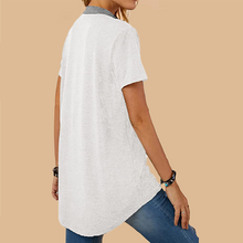 Laden Sie das Bild in den Galerie-Viewer, Damen einreihiges lockeres lässiges kurzärmliges T-Shirt