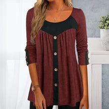 Laden Sie das Bild in den Galerie-Viewer, Langarm-Stretch-T-Shirt mit Rundhalsausschnitt