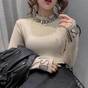 Bedruckter Halbrollkragenpullover für Damen