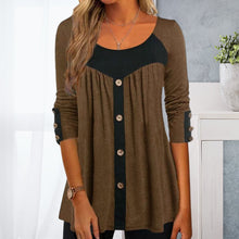 Laden Sie das Bild in den Galerie-Viewer, Langarm-Stretch-T-Shirt mit Rundhalsausschnitt