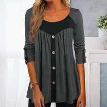 Laden Sie das Bild in den Galerie-Viewer, Langarm-Stretch-T-Shirt mit Rundhalsausschnitt