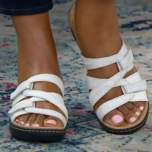 Damen Sandalen mit Kreuzklettverschluss