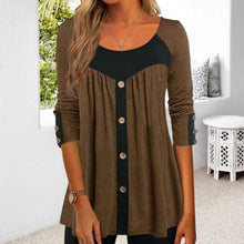 Laden Sie das Bild in den Galerie-Viewer, Langarm-Stretch-T-Shirt mit Rundhalsausschnitt