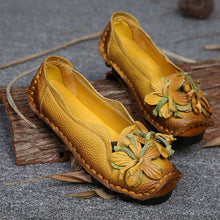 Laden Sie das Bild in den Galerie-Viewer, Blumen-Lederschuhe aus PU-Leder im ethnischen Stil