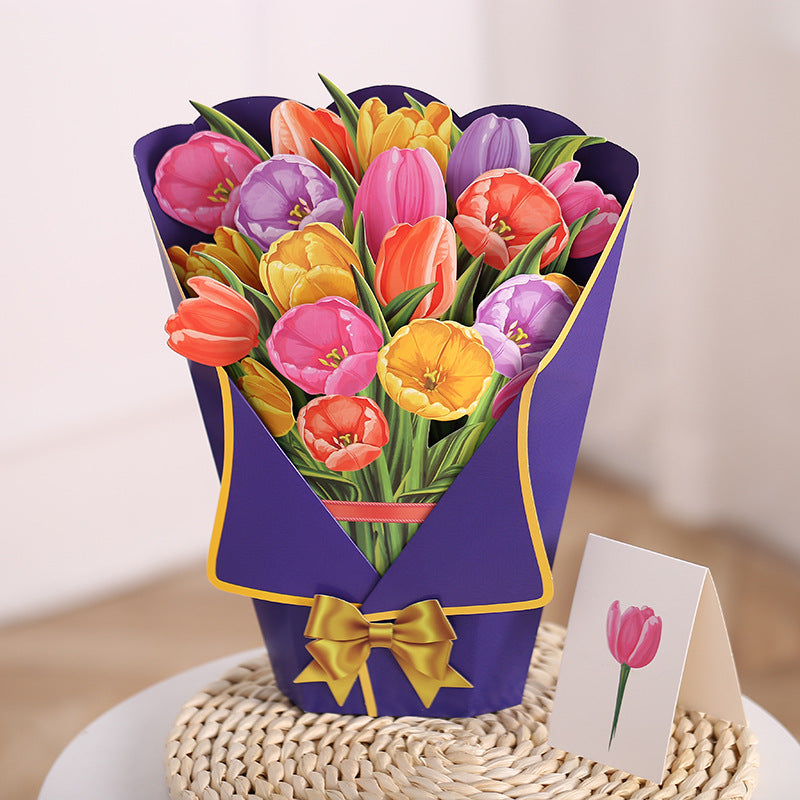 3D-Pop-Up-Blumenstrauß-Grußkarte