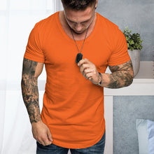 Laden Sie das Bild in den Galerie-Viewer, Einfarbiges Lässiges Kurzärmeliges T-Shirt für Herren