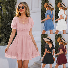 Laden Sie das Bild in den Galerie-Viewer, Sommerkleid mit hoher Taille und offenem Rücken