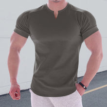 Laden Sie das Bild in den Galerie-Viewer, Kurzärmliges Einfarbiges Sportliches T-Shirt für Herren