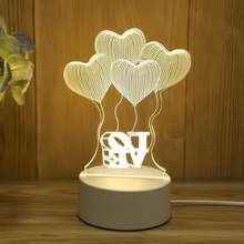 Laden Sie das Bild in den Galerie-Viewer, 3D Nachtlicht USB-Stecker dimmbare LED-Schlafzimmer-Nachttischlampe