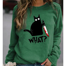 Laden Sie das Bild in den Galerie-Viewer, Lustiges T-Shirt mit schwarzem Katzendruck