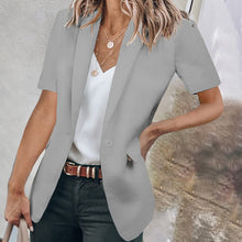 Laden Sie das Bild in den Galerie-Viewer, Lässiger Kurzärmliger Blazer mit Reverskragen