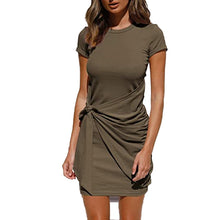 Laden Sie das Bild in den Galerie-Viewer, Neues Einfarbiges Kleid Mit Schleife