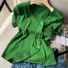 Laden Sie das Bild in den Galerie-Viewer, Modisches Unregelmäßiges T-Shirt mit Schlitz für Damen