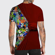 Laden Sie das Bild in den Galerie-Viewer, Herren-T-Shirt mit 3D-Druck und Rundhalsausschnitt