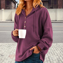 Laden Sie das Bild in den Galerie-Viewer, Langärmliges Sweatshirt mit Knöpfen