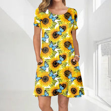 Laden Sie das Bild in den Galerie-Viewer, Damen Sommerkleid mit Print
