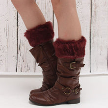 Laden Sie das Bild in den Galerie-Viewer, Damen Warme Stiefelüberzüge mit Pelzbesatz