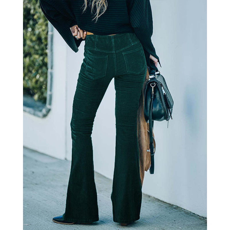 Freizeithose aus Cord mit elastischer Taille