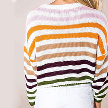 Laden Sie das Bild in den Galerie-Viewer, Herbst Gestreifter Pullover