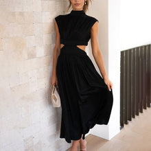 Laden Sie das Bild in den Galerie-Viewer, Ausschnitt an der Taille Urlaubs-Midikleid