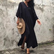 Laden Sie das Bild in den Galerie-Viewer, Einfarbiges Lockeres Urlaubskleid