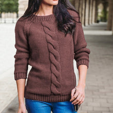 Laden Sie das Bild in den Galerie-Viewer, Damen Strickpullover mit Rundhalsausschnitt