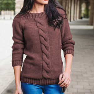 Damen Strickpullover mit Rundhalsausschnitt